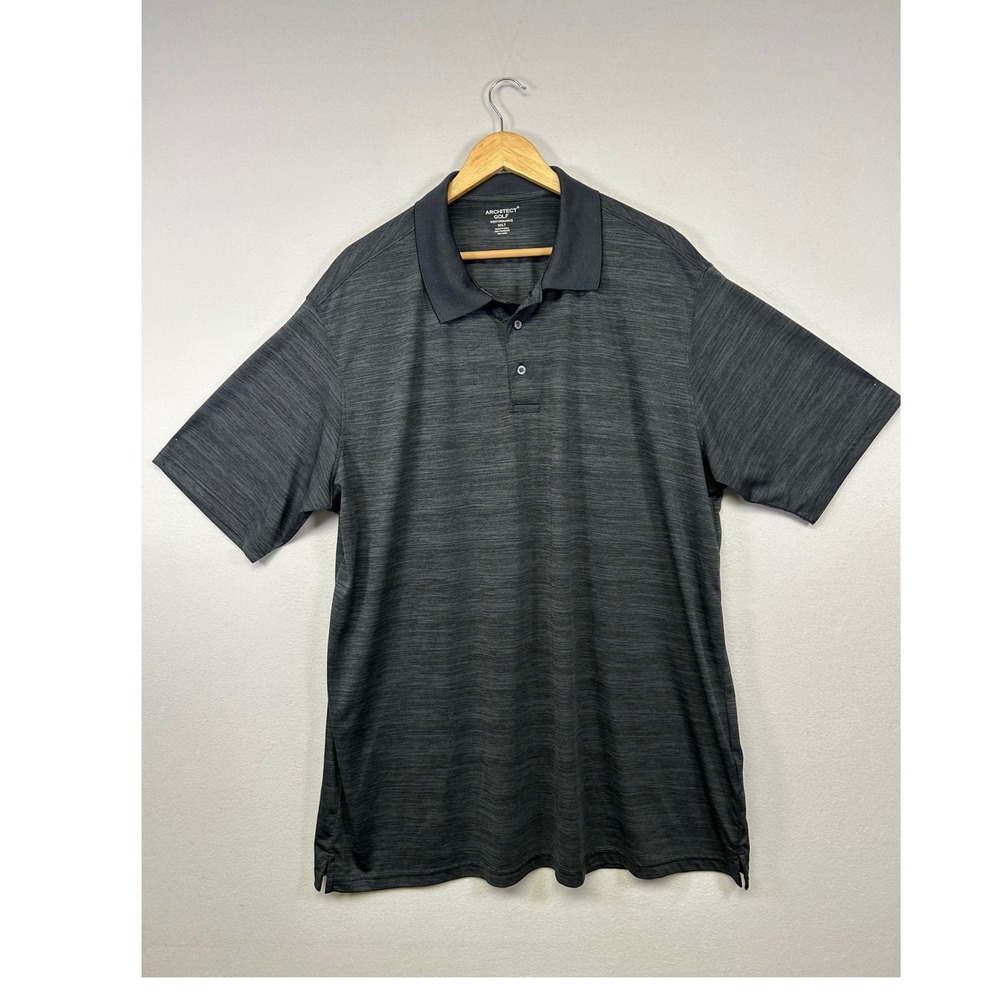 Golf Performance Architect Mens 3XLT Gray Space Dye Short Sleeve Polo Shirt‎